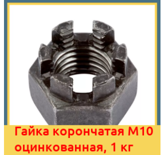 Гайка корончатая М10 оцинкованная, 1 кг в Петропавловске