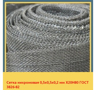 Сетка нихромовая 0,5х0,5х0,2 мм Х20Н80 ГОСТ 3826-82 в Петропавловске