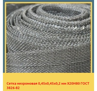 Сетка нихромовая 0,45х0,45х0,2 мм Х20Н80 ГОСТ 3826-82 в Петропавловске